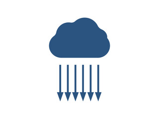 集中豪雨、ゲリラ豪雨のアイコンのイラスト