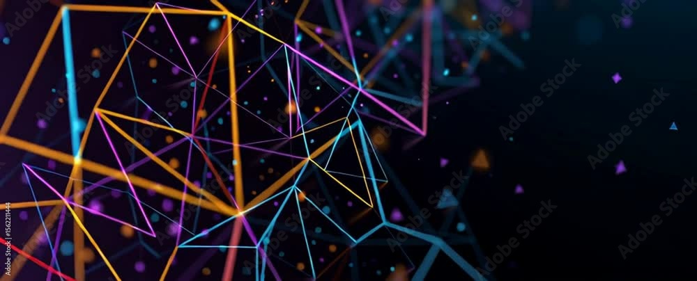 Poster background with colorful geometric lines and triangles for graphic design the concept of technology,