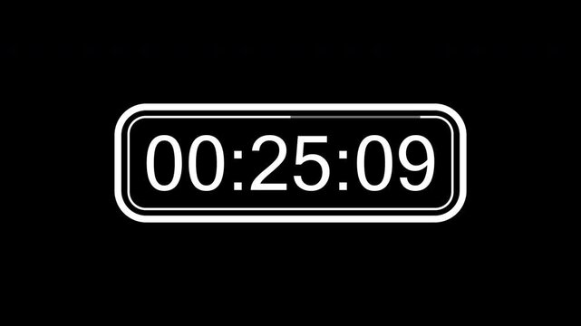 30 second countdown timer. 30 second timer countdown animation on black background. 4K video