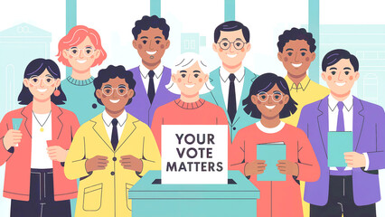 Diverse group of people casting votes emphasizing the importance of every vote