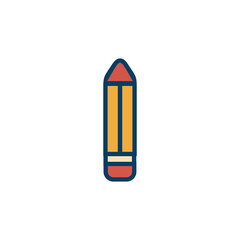 Simple school icon of pencil for learning, writing, and drawing, perfect for educational designs, student resources, and back to school graphics