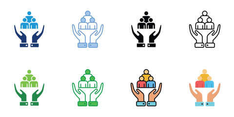 Support Icons Set Vector Multiple Style Collection
