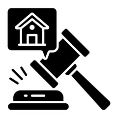 Trendy design icon of home auction