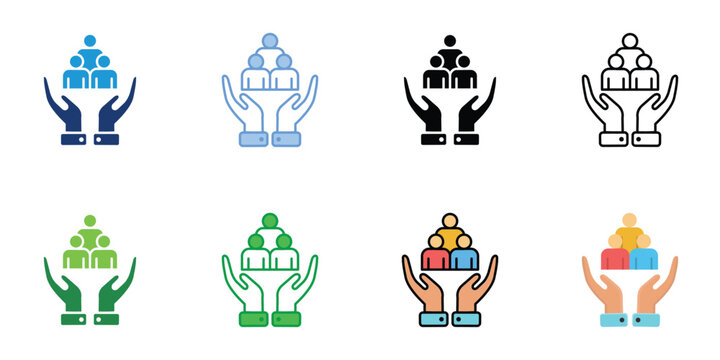 Support Icons Set Vector Multiple Style Collection