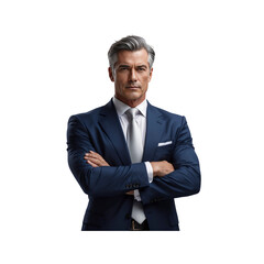 Confident Mature Businessman with Arms Crossed, Portrait