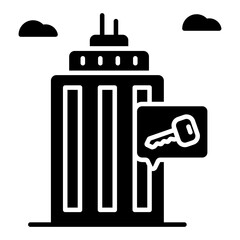 Modern design icon of commercial building