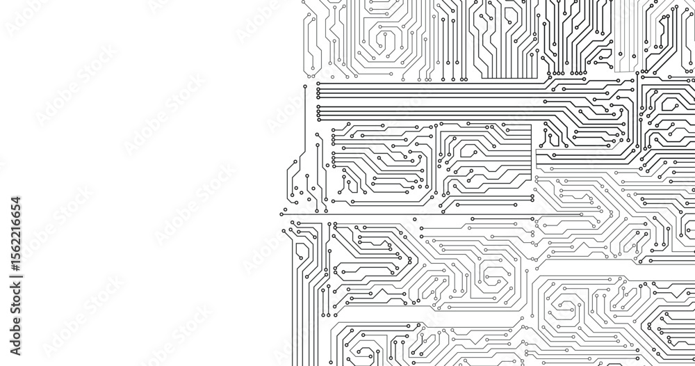 Poster abstract creative futuristic circuit board technology background. circuit board with various technol
