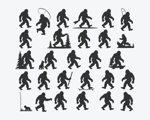 Obraz premium Bigfoot Silhouettes Collection – 50 Different Designs of Sasquatch and Animal Tracks