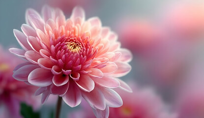 A beautiful close-up of a pink flower, showcasing delicate petals and vibrant colors in a serene blur of blossoms.