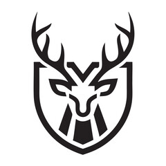 Classic Deer Antler Badge Logo Illustration Design
