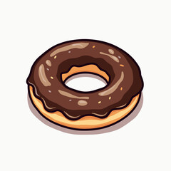 Delicious Chocolate Frosted Donut with Sprinkles, a Sweet Treat Illustration for Dessert Lovers