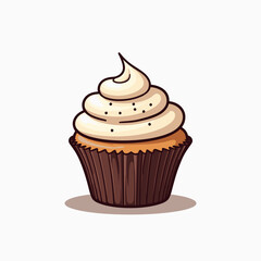Delicious Cupcake with Creamy Frosting and Sprinkles, a Sweet Treat Illustration for Dessert Lovers