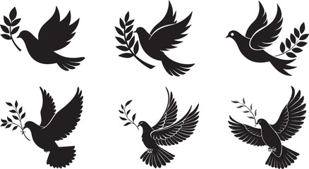 Hand Drawn Peace Dove Vector – Harmony, Freedom, and Faith Symbol