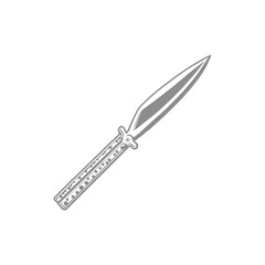 Detailed Illustration of a Butterfly Knife