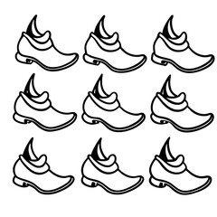 Elf Footwear Collection Minimalist Line Art Vector