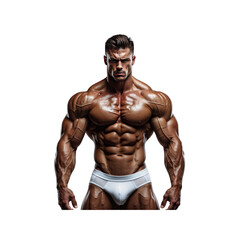 Muscular Man Posing in Studio - Bodybuilding, Fitness, and Strength