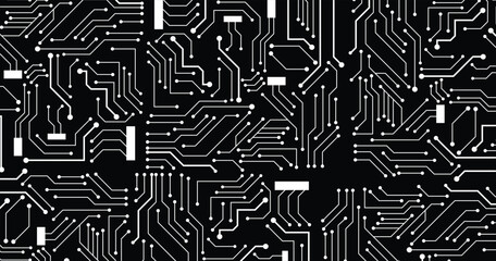 Electronics board. High tech digital data connection system concept. Circuit engineering technology. Computer electronic printed circuit board microcircuit design