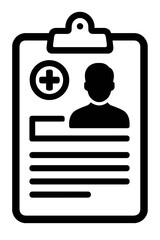 Medical Patient Record on Clipboard Icon Vector - Healthcare Information and Diagnosis Symbol