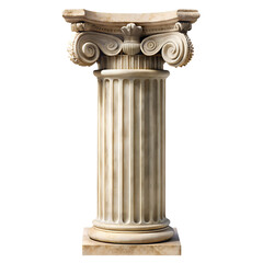 Fototapeta premium ancient greek column isolated on white background. PNG Transparent file type with high definition quality And vibrant color grading Available.