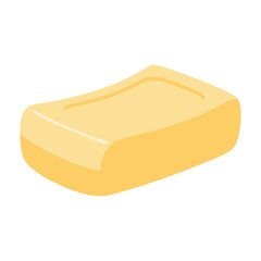 Clean Yellow Bar of Soap Flat Design Vector Illustration - Hygiene Personal Care Graphic