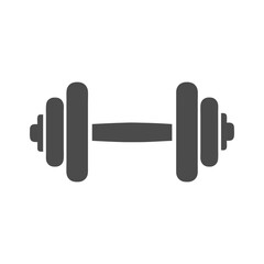 Classic Dumbbell Fitness Icon Flat Design Vector Illustration - Workout Gym Strength Graphic