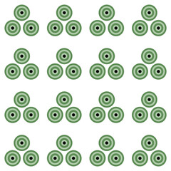Green concentric circles seamless pattern in geometric formation. Suitable for backgrounds, textiles, packaging, web and various other design projects.