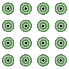 Green concentric circles seamless pattern in geometric formation. Suitable for backgrounds, textiles, packaging, web and various other design projects.