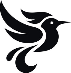 Elegant Bird Icon in Silhouette Design vector illustration