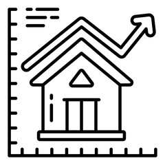 A filled design icon of property growth