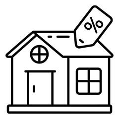 Editable design icon of home discount