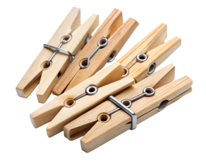 wooden clothes pins isolated on white background. PNG Transparent file type with high definition quality And vibrant color grading Available.