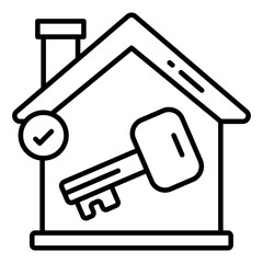 Conceptual line design icon of house key