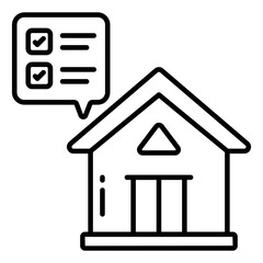 Conceptual line design icon of estate chat
