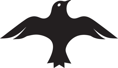 Graceful Winged Bird in Flight Silhouette vector illustration