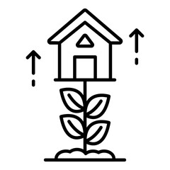 A premium design icon of home growth