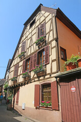 Street in Ribeauville, Alsace, France	
