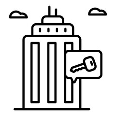 Modern design icon of commercial building