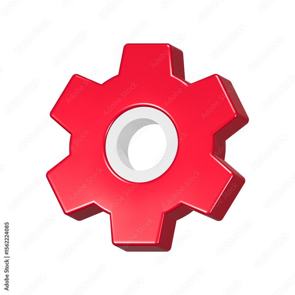 Poster setting gear realistic 3d rendering