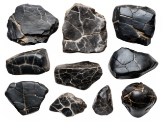 set of stones isolated on white background. PNG Transparent file type with high definition quality And vibrant color grading Available.