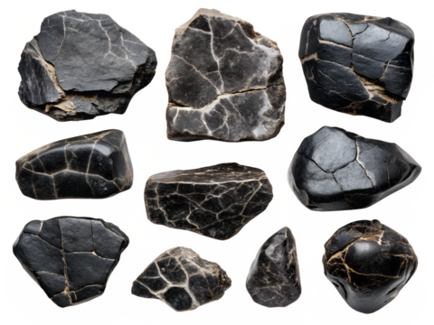 set of stones isolated on white background. PNG Transparent file type with high definition quality And vibrant color grading Available.