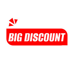 Fototapeta premium BIG DISCOUNT png red colour, promo badge design, sale sticker