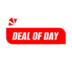 Obraz premium DEAL OF DAY png red colour, promo badge design, sale sticker