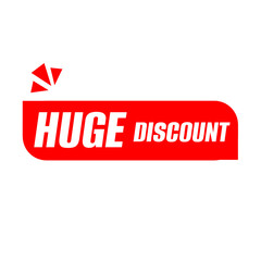 Obraz premium HUGE DISCOUNT png red colour, promo badge design, sale sticker