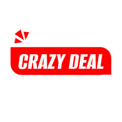 CRAZY DEAL png red colour, fun badge design, sale sticker