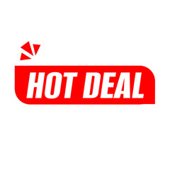 HOT DEAL png red colour, discount badge design, sale label