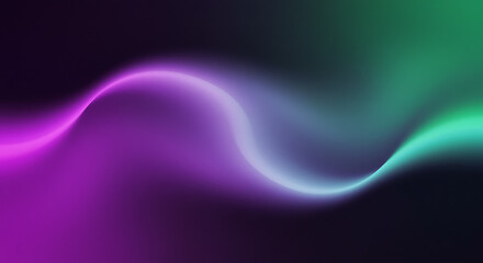 Fototapeta premium Abstract background with vibrant purple teal and green colors flowing across a dark gradient