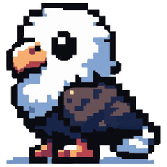 Adorable pixel art of a young eager , standing, with soft features.