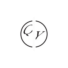 Unique Vector Circled Monogram Simple Logo QY Initial Alphabet Design Alphabet