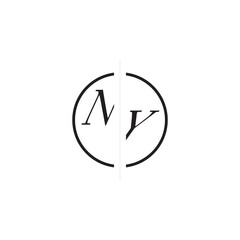 Unique Vector Circled Monogram Simple Logo NY Initial Alphabet Design Alphabet