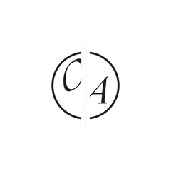 Unique Vector Circled Monogram Simple Logo OA Initial Alphabet Design Alphabet